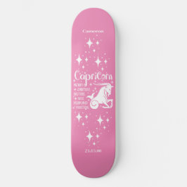 Astrologie Rosa Skateboard mit Capricorn-Symbol