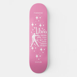 Astrologie Rosa Skateboard mit Libra-Symbol