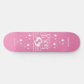 Astrologie Rosa Skateboard mit Pisces-Symbol (Horizontal)