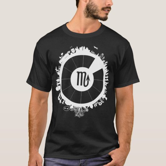 Astrologie Sammlung Skorpio - rund um den Zodiac T-Shirt (Vorderseite)