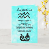 Astrologie Schild Aquarius Horoskop Zodiac Karte (Gelbe Blume)