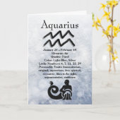 Astrologie Schild Aquarius Horoskop Zodiac Karte (Gelbe Blume)
