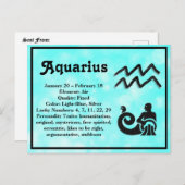 Astrologie Schild Aquarius Horoskop Zodiac Postkarte (Vorne/Hinten)