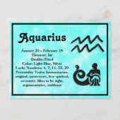 Astrologie Schild Aquarius Horoskop Zodiac Postkarte (Vorderseite)