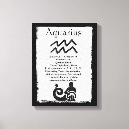 Astrologie Schild Aquarius Horoskop Zodiac Symbol (Vorderseite)