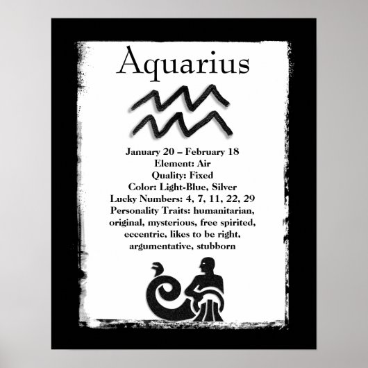 Astrologie Schild Aquarius Horoskop Zodiac Symbol (Vorne)