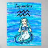 Astrologie Schild Aquarius Horoskop Zodiac Symbol (Vorne)