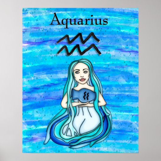 Astrologie Schild Aquarius Horoskop Zodiac Symbol (Vorne)
