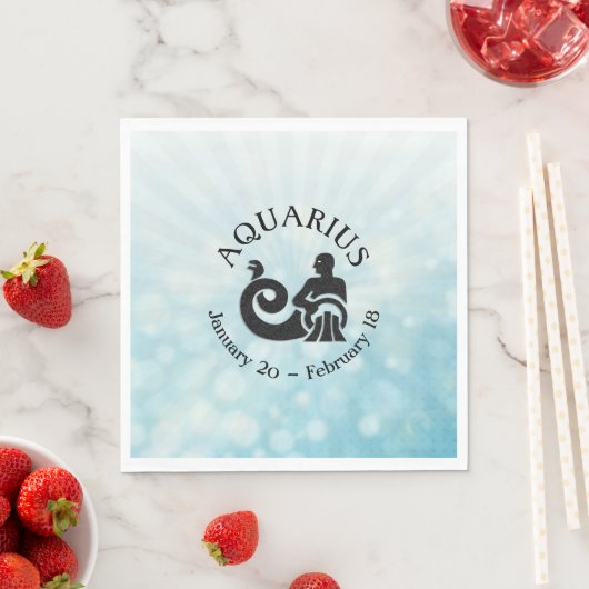 Astrologie Schild Aquarius Horoskop Zodiac Symbol Serviette (Beispiel)