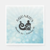 Astrologie Schild Aquarius Horoskop Zodiac Symbol Serviette (Vorderseite)