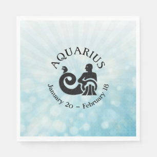 Astrologie Schild Aquarius Horoskop Zodiac Symbol Serviette