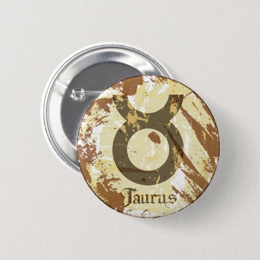 Astrologie-Schmutz-Stier Button (Vorne & Hinten)