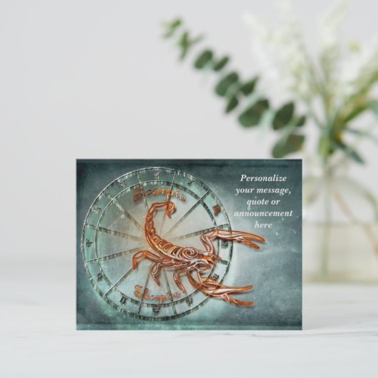 Astrologie Scorpio Horoskop Personalize-Nachricht Postkarte (Stehend Vorderseite)