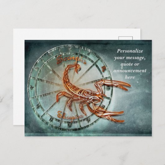 Astrologie Scorpio Horoskop Personalize-Nachricht Postkarte (Vorne/Hinten)