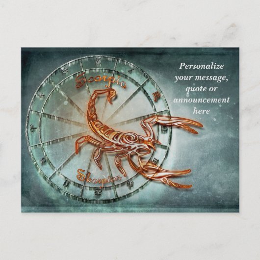Astrologie Scorpio Horoskop Personalize-Nachricht Postkarte (Vorderseite)