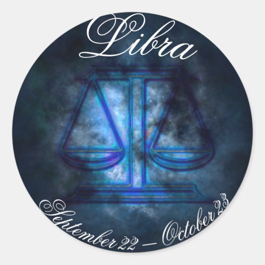 Astrologie Signatur Libra Horoskop Skala Symbol St Runder Aufkleber (Vorderseite)
