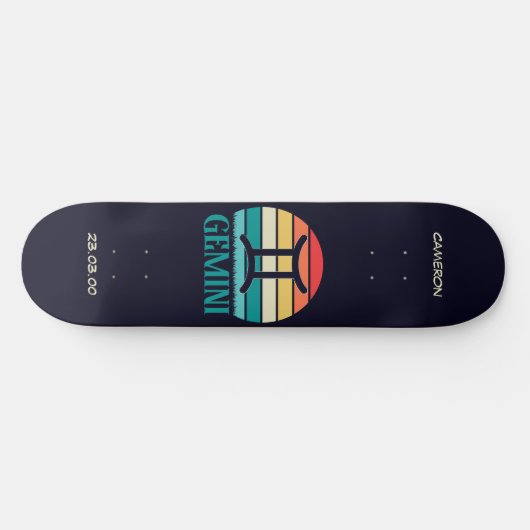 Astrologie Skateboard mit Gemini Symbol (Horizontal)
