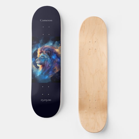 Astrologie Skateboard mit Leo Symbol (Vorderseite)