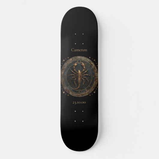 Astrologie Skateboard mit Scorpio-Symbol (Vorderseite)