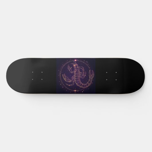 Astrologie Skateboard mit Scorpio-Symbol (Horizontal)