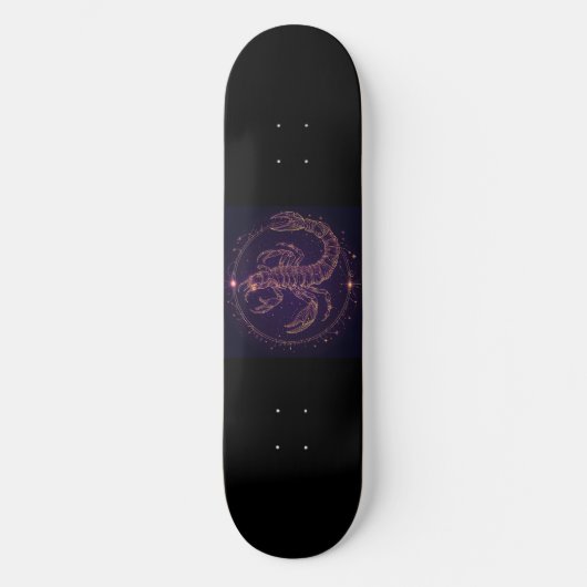 Astrologie Skateboard mit Scorpio-Symbol (Vorderseite)