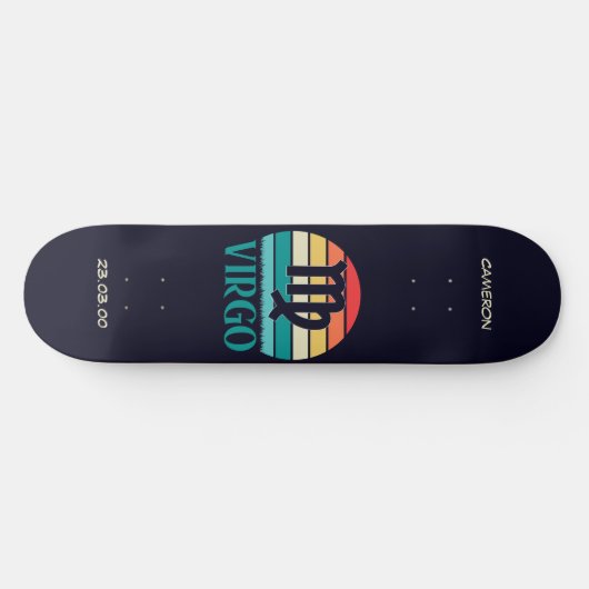 Astrologie Skateboard mit Virgo-Symbol (Horizontal)