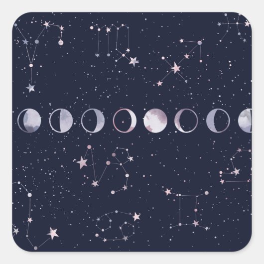 Astrologie Sky Quadratischer Aufkleber (Vorderseite)