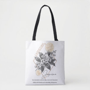 Astrologie/Steinbock Zodiac Signature Blume Jasmin Tasche