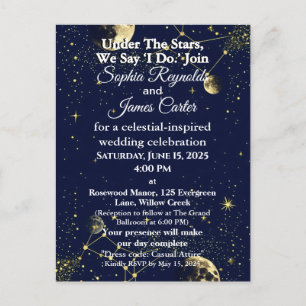 Astrologie & Sternennacht   Celestial Wedding Feiertagspostkarte