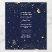 Astrologie & Sternennacht | Celestial Wedding Weinetikett (Einzelnes Label)