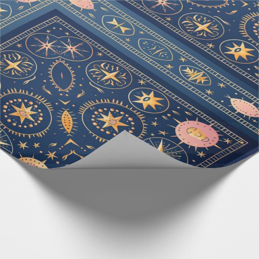 Astrologie Theme Wrapping Paper Geschenkpapier (Ecke)