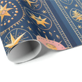 Astrologie Theme Wrapping Paper Geschenkpapier (Rolleneckpunkt)
