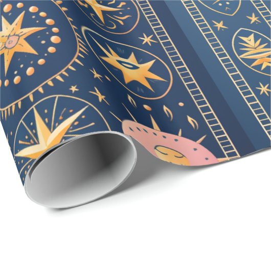 Astrologie Theme Wrapping Paper Geschenkpapier (Rolleneckpunkt)