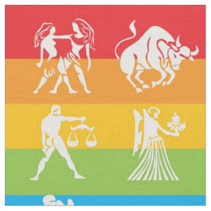 Astrologie Tierkreiszeichen Regenbogen-Druckmuster Stoff