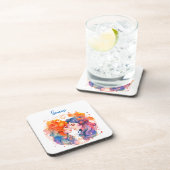 Astrologie Tierzeichen von Gemini in Aquarellfarbe Getränkeuntersetzer (Rechte Seite)