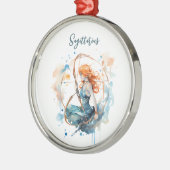 Astrologie Tierzeichen von Sagittarius Wasserfarbe Ornament Aus Metall (Links)