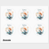 Astrologie Tierzeichen von Sagittarius Wasserfarbe Runder Aufkleber (Blatt)