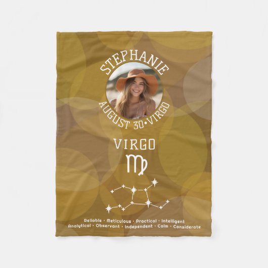 Astrologie Virgo Zodiac Signage Foto Custom Geburt Fleecedecke (Vorderseite)