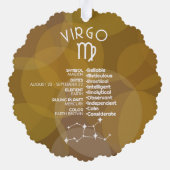 Astrologie Virgo Zodiac Signage Foto Custom Geburt Ornament Karte (Rückseite)