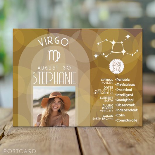 Astrologie Virgo Zodiac Signage Foto Custom Geburt Postkarte