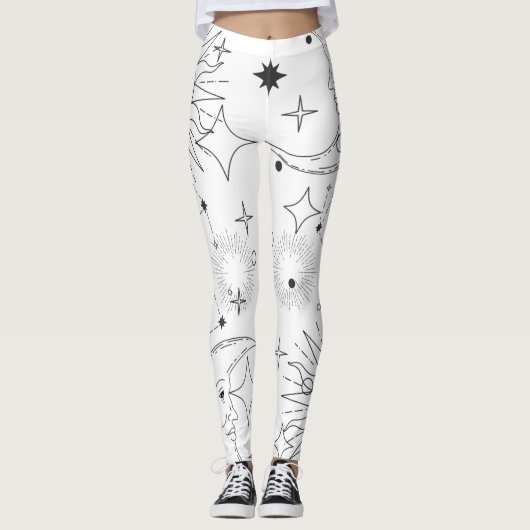 ASTROLOGIE (WEISS) LEGGINGS (Vorderseite)