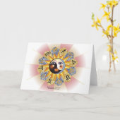 Astrologie Yin Yang Grußkarten Karte (Gelbe Blume)