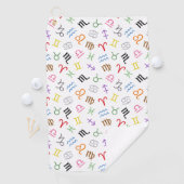 Astrologie Zeichen Farbe+Weiß Muster Zeichen Golfhandtuch (Insitu)