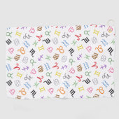 Astrologie Zeichen Farbe+Weiß Muster Zeichen Golfhandtuch (Horizontal)