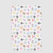 Astrologie Zeichen Farbe+Weiß Muster Zeichen Golfhandtuch (Vorderseite)