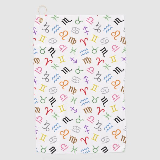 Astrologie Zeichen Farbe+Weiß Muster Zeichen Golfhandtuch (Vorderseite)