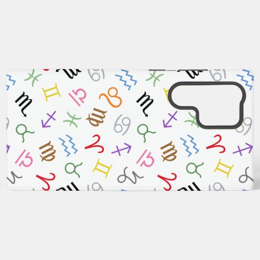 Astrologie Zeichen Farbe+Weiß Muster Zeichen Samsung Galaxy Hülle (Rückseite (Horizontal))