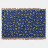 Astrologie Zeichen Muster Gold+Dk Blau Decke (Vorderseite)