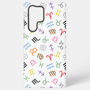 Astrologie-Zeichen-Symbole Muster Farbe+Weiß Samsung Galaxy Hülle