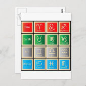 Astrologie zeigt Geburtszeichen Zodiac Astrologie Postkarte (Vorne/Hinten)
